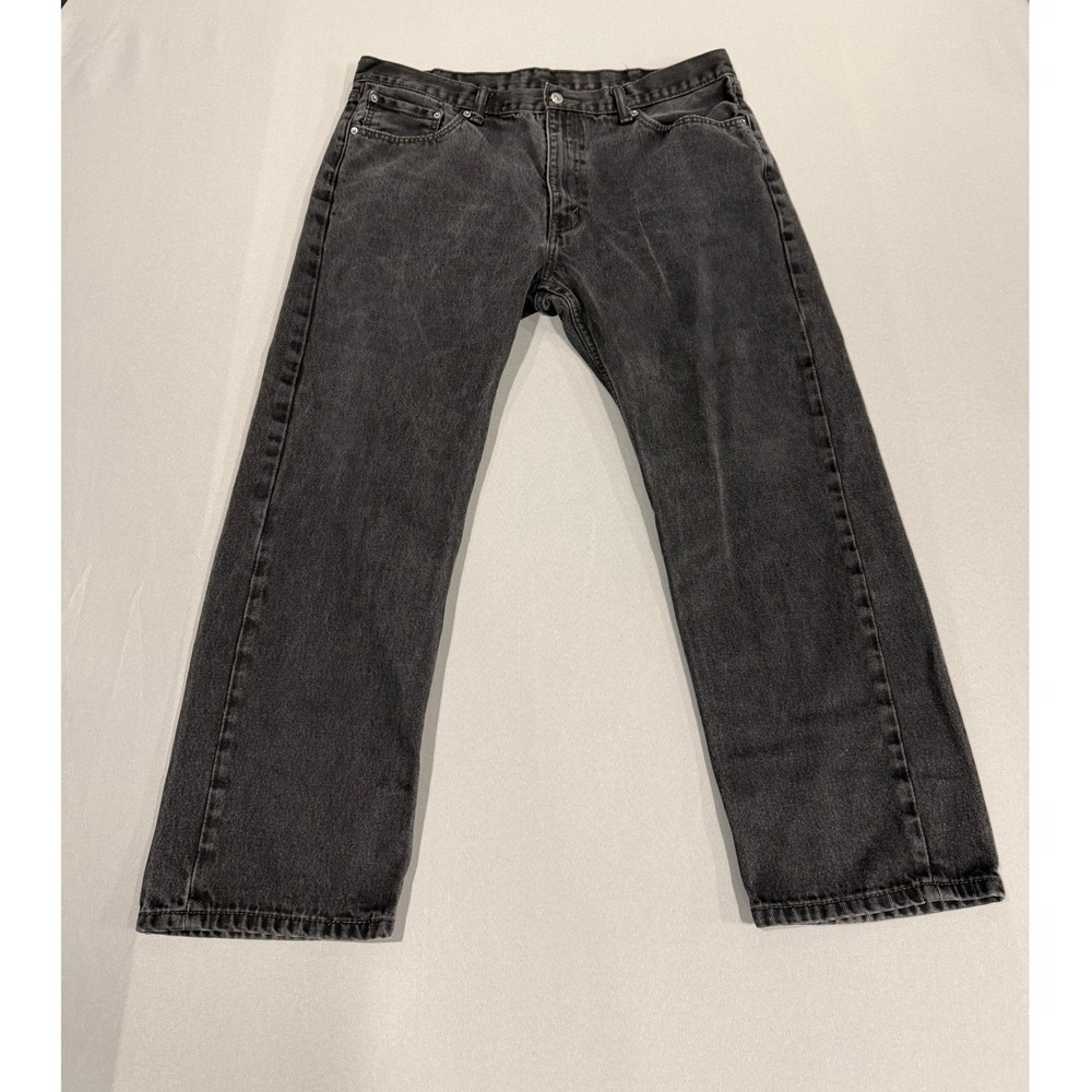 Levi Strauss‎ 505 Mens Jeans Black Wash Straight Fit Size 40x30